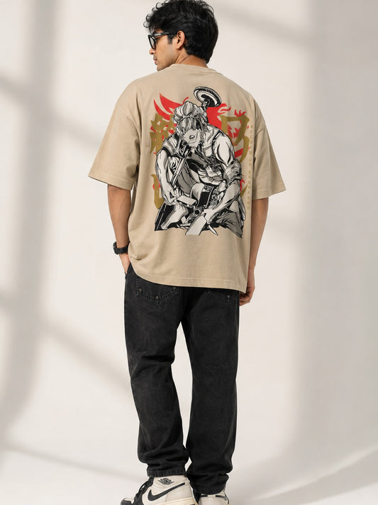 CARIBOUELK Anime Printed Oversized T-Shirt