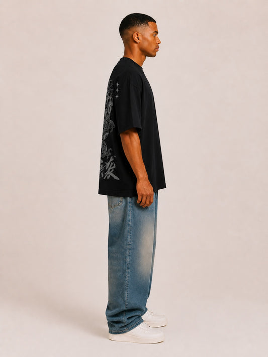 CARIBOUELK Dragon Printed Oversized T-Shirt