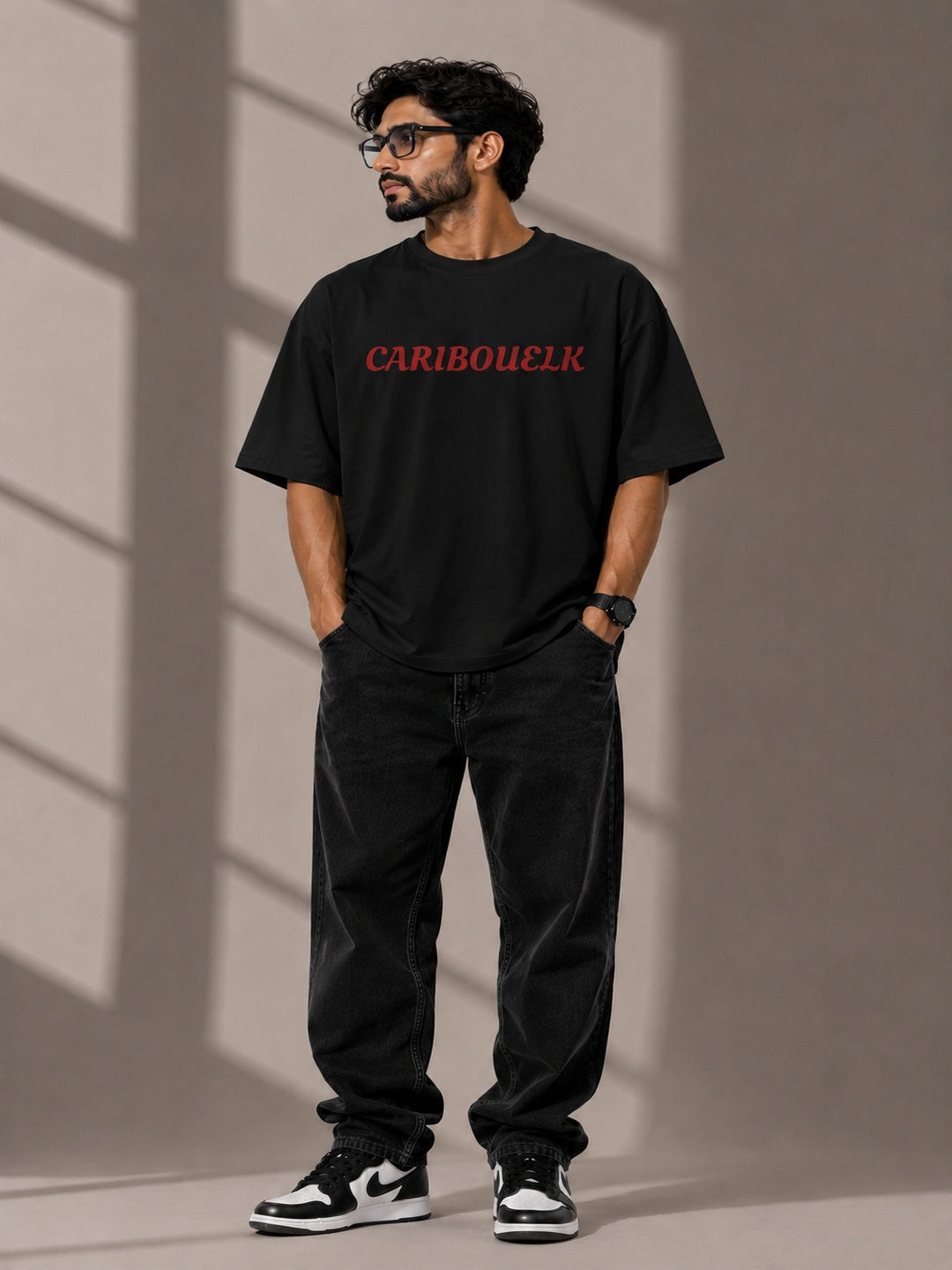 CARIBOUELK Spider Printed Oversized T-Shirt