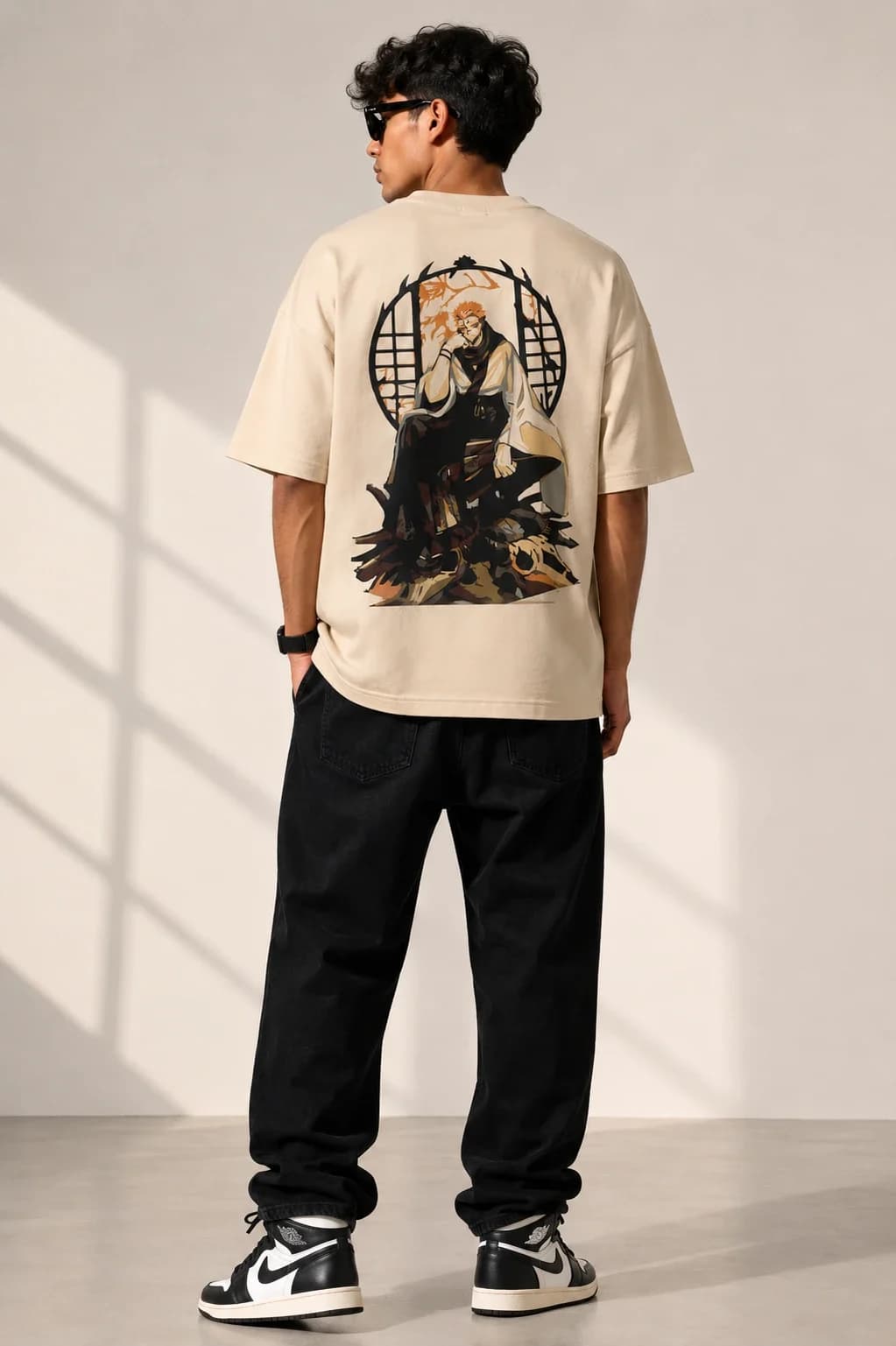 Caribouelk Drop-Shoulder Anime Back-Print Tee