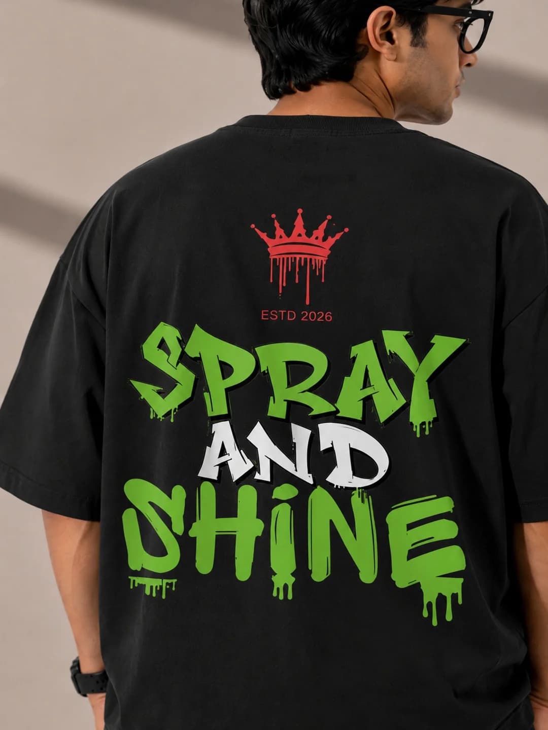 Caribouelk Spray And Shine Graphic Oversized Tee