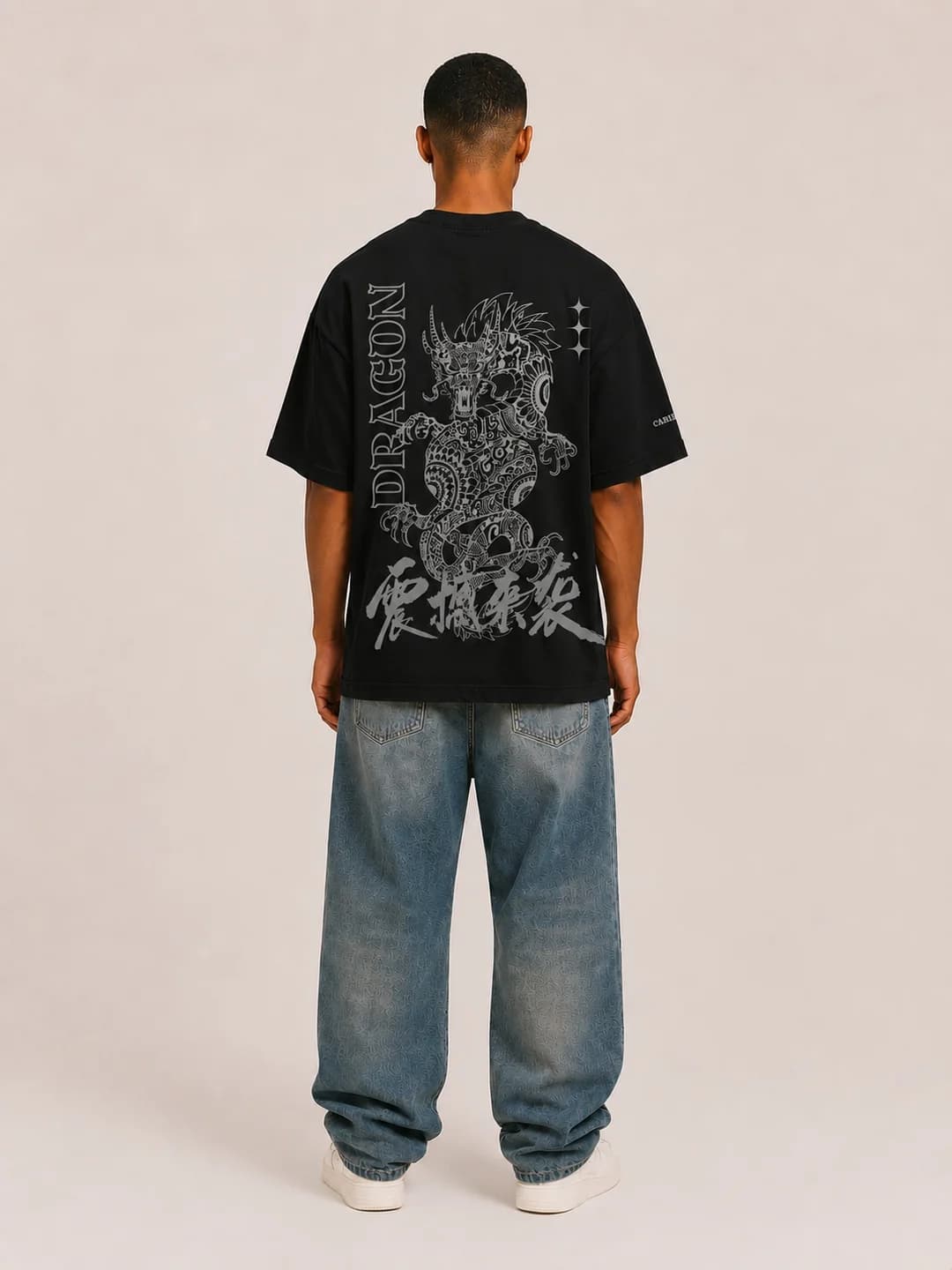 Caribouelk DRAGON — Oriental Print Oversized T-Shirt