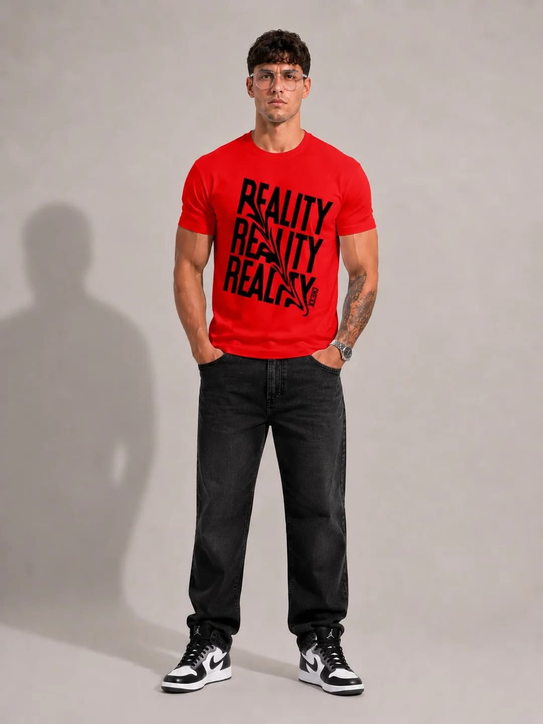 Caribouelk REALITY — Distorted Type Regular Fit T-Shirt