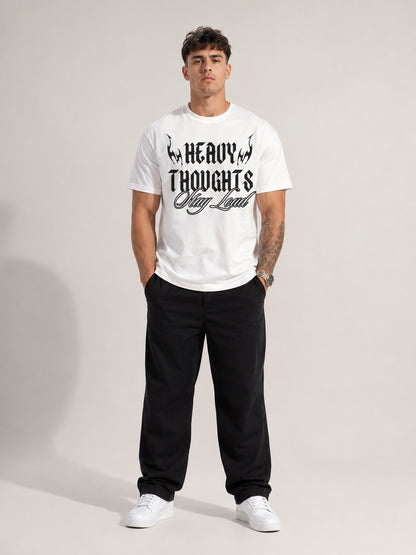 CARIBOUELK Men's Heavy Thoughts  Regular Fit T-Shirt