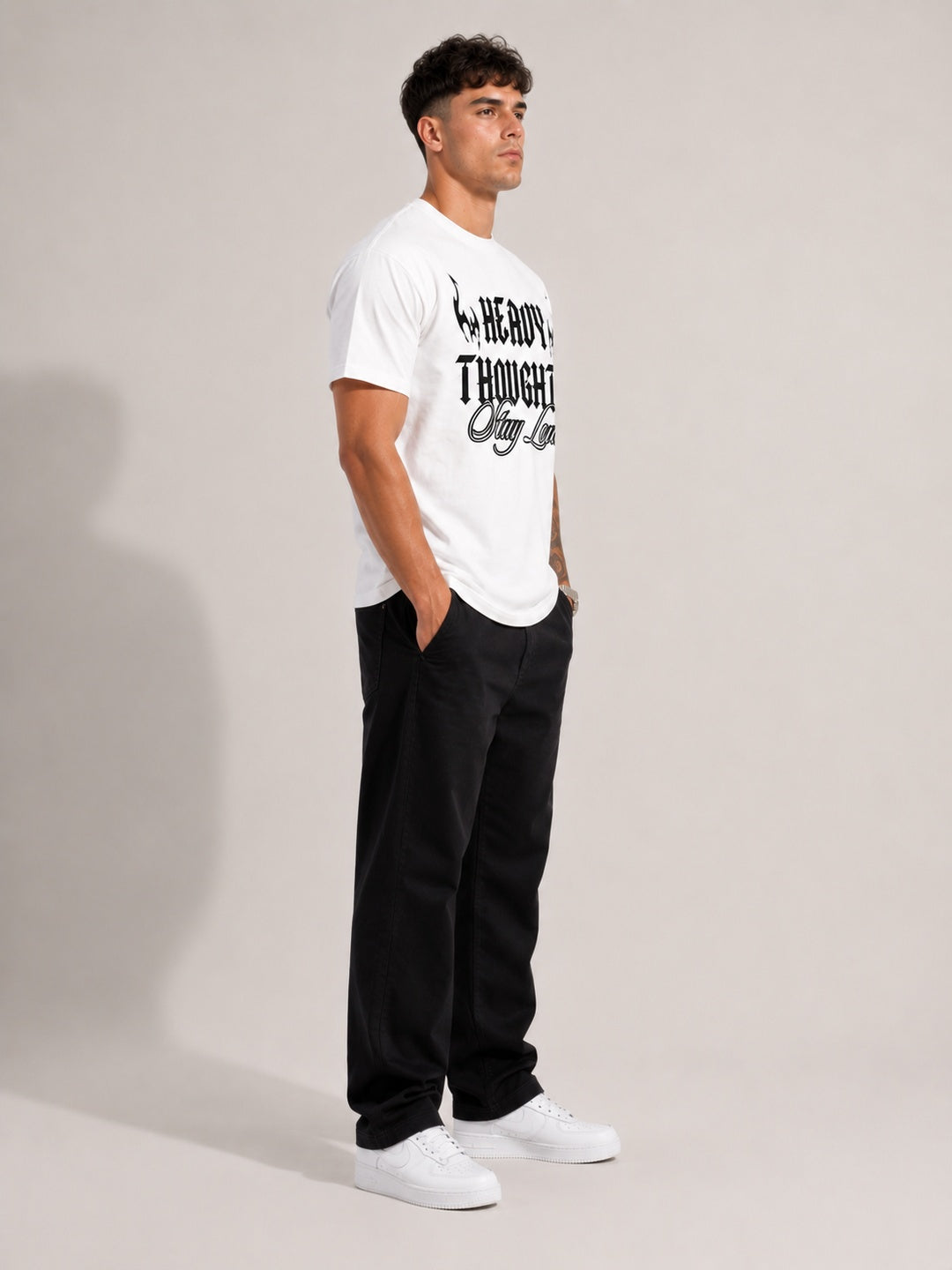 CARIBOUELK Men's Heavy Thoughts  Regular Fit T-Shirt