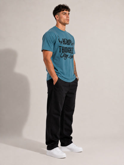 CARIBOUELK Men's Heavy Thoughts  Regular Fit T-Shirt