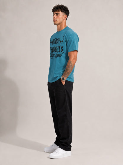 CARIBOUELK Men's Heavy Thoughts  Regular Fit T-Shirt