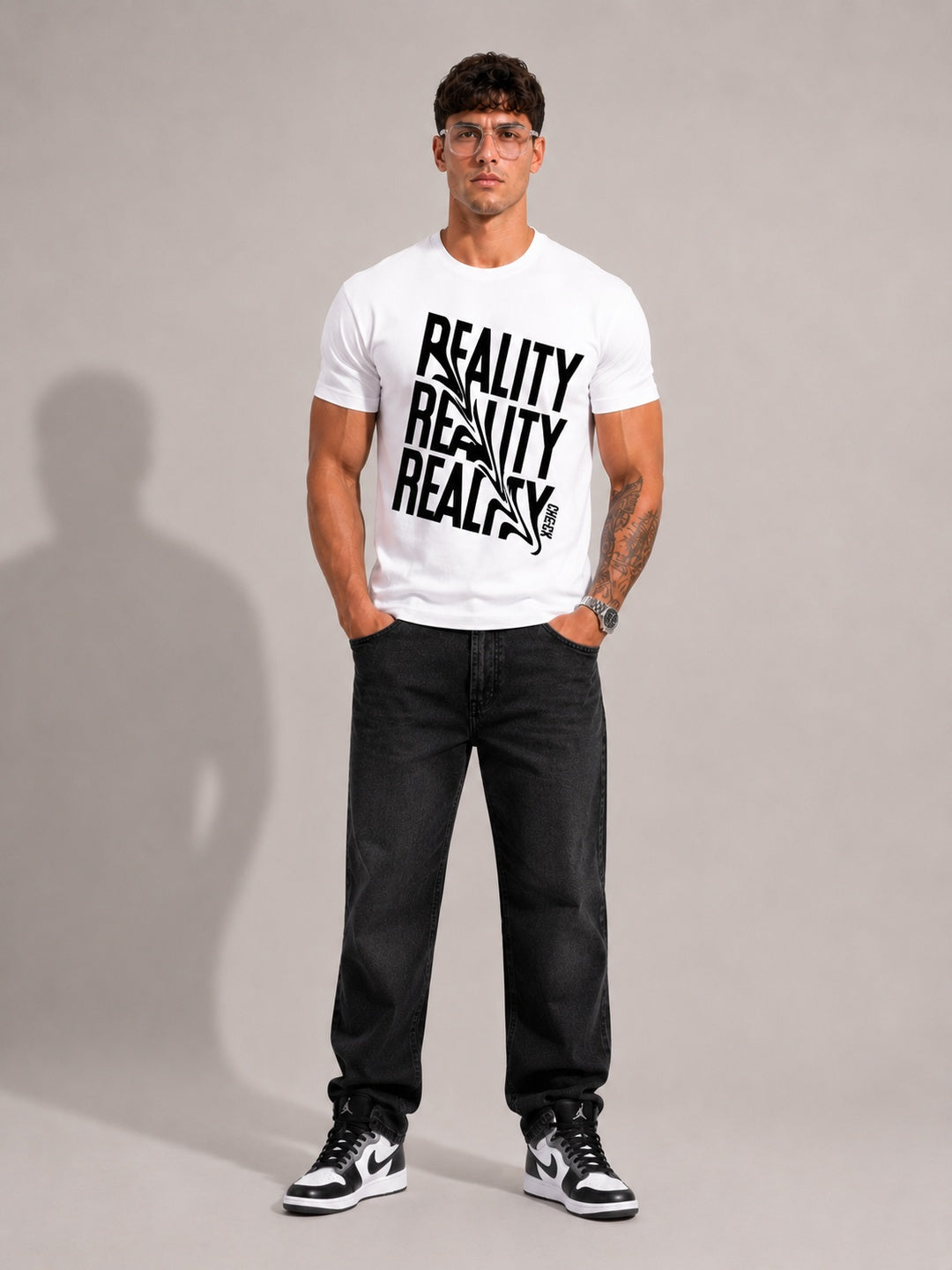 CARIBOUELK Men's Reality Check Regular Fit T-Shirt