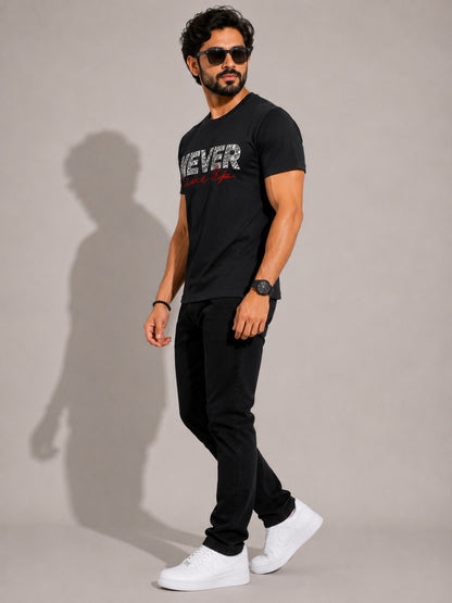 CARIBOUELK Men's Never Give-Up Regular Fit T-Shirt