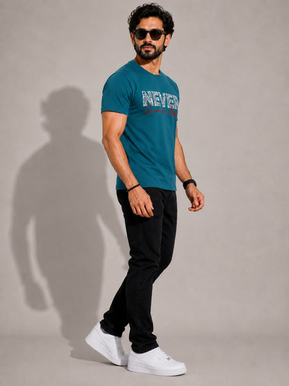 CARIBOUELK Men's Never Give-Up Regular Fit T-Shirt