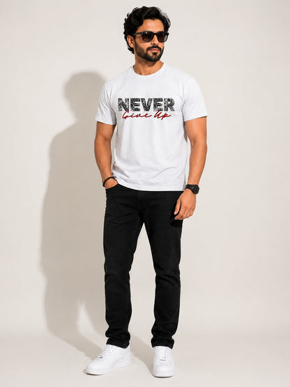 CARIBOUELK Men's Never Give-Up Regular Fit T-Shirt