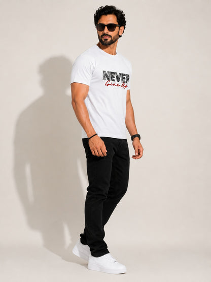 CARIBOUELK Men's Never Give-Up Regular Fit T-Shirt