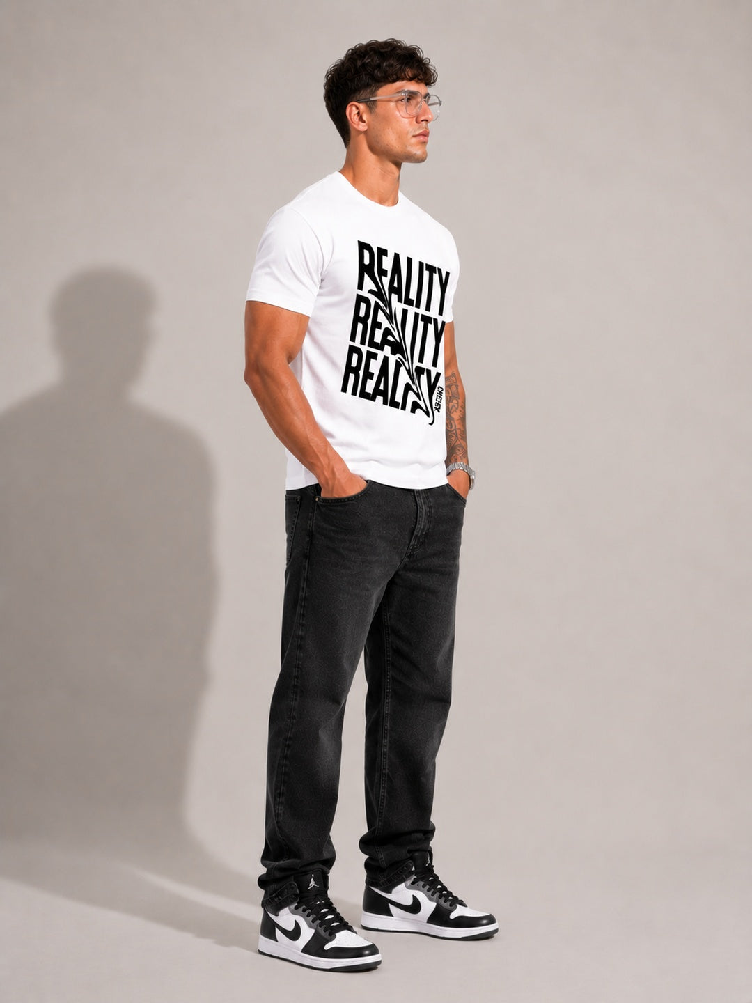 CARIBOUELK Men's Reality Check Regular Fit T-Shirt