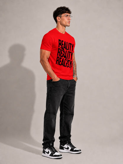 CARIBOUELK Men's Reality Check Regular Fit T-Shirt