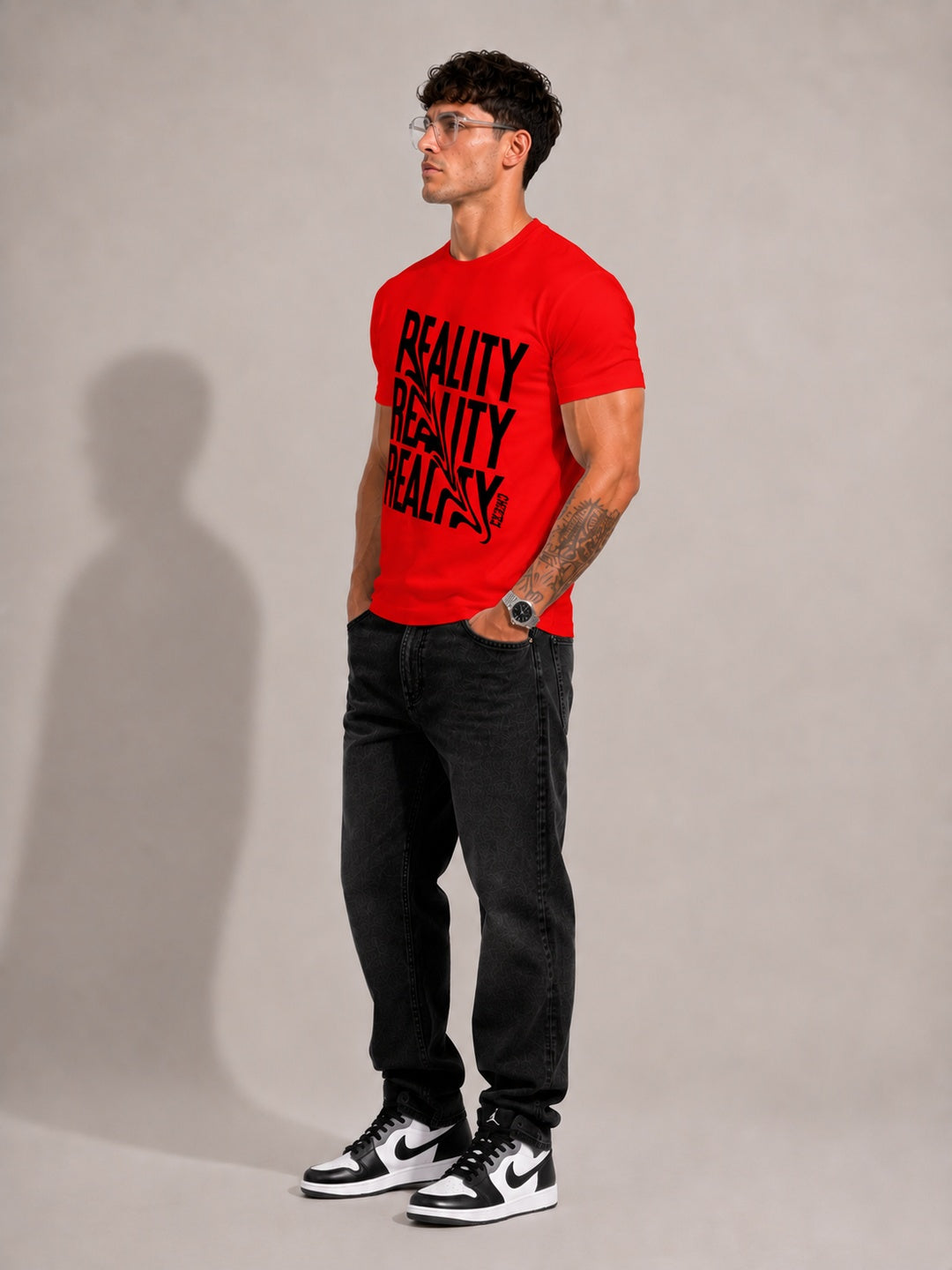 CARIBOUELK Men's Reality Check Regular Fit T-Shirt