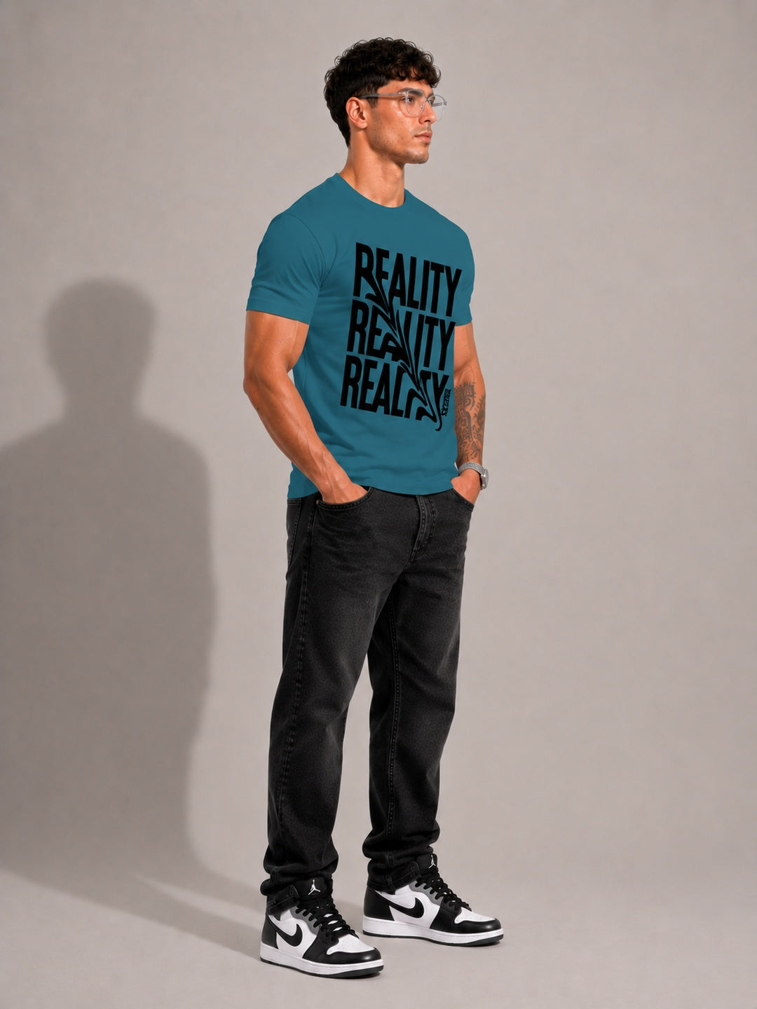 CARIBOUELK Men's Reality Check Regular Fit T-Shirt