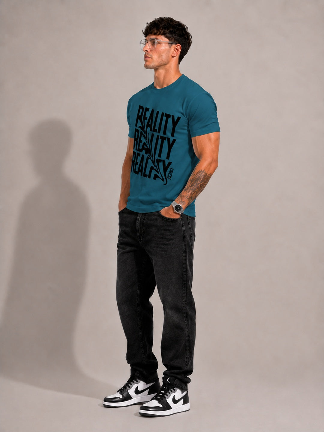 CARIBOUELK Men's Reality Check Regular Fit T-Shirt