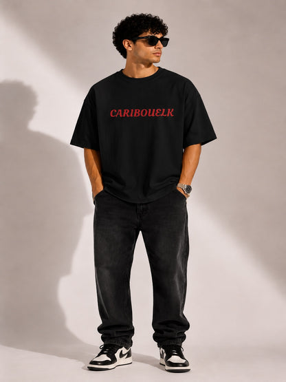 CARIBOUELK Devil Mask Printed Oversized T-Shirt