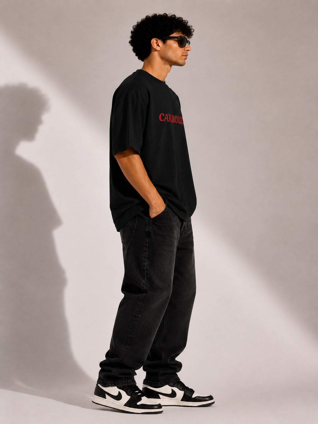 CARIBOUELK Devil Mask Printed Oversized T-Shirt