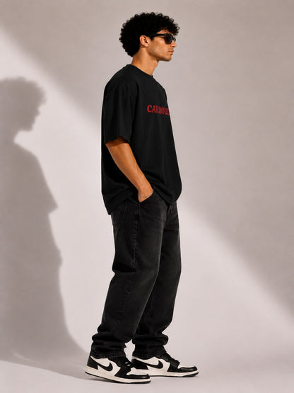 CARIBOUELK Devil Mask Printed Oversized T-Shirt