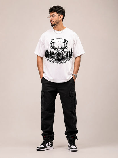 CARIBOUELK Men's Regular Fit Graphic Printed T-Shirt