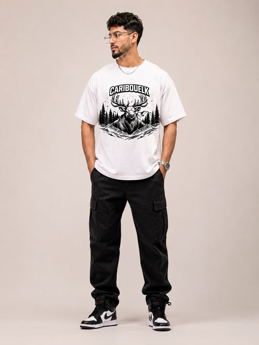 CARIBOUELK Men's Regular Fit Graphic Printed T-Shirt