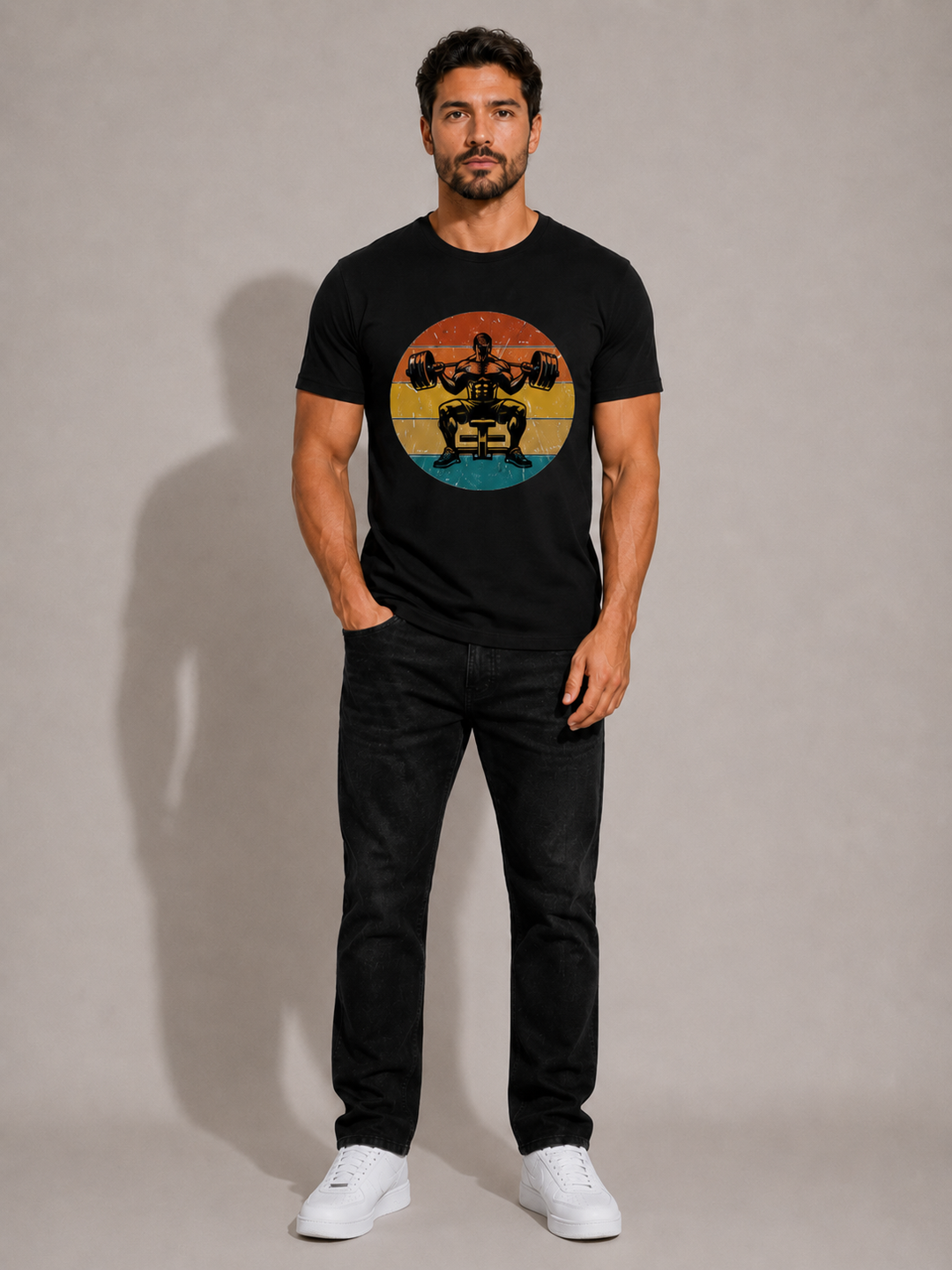CARIBOUELK Men's Regular Fit Gym Wear Cotton T-Shirt