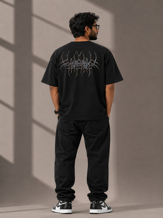 CARIBOUELK Spider Printed Oversized T-Shirt
