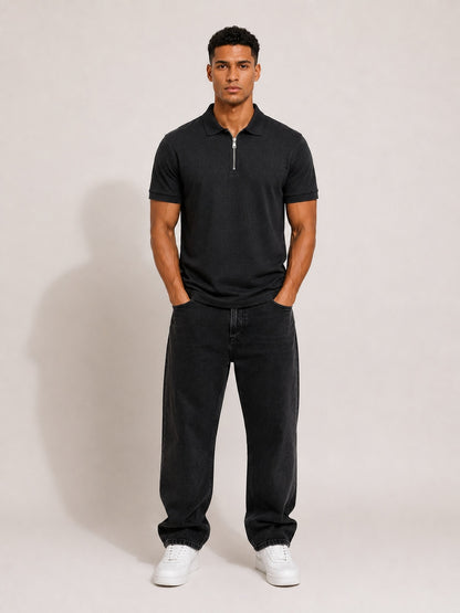 CARIBOUELK Men's Polo Neck Cotton Blend T-Shirt