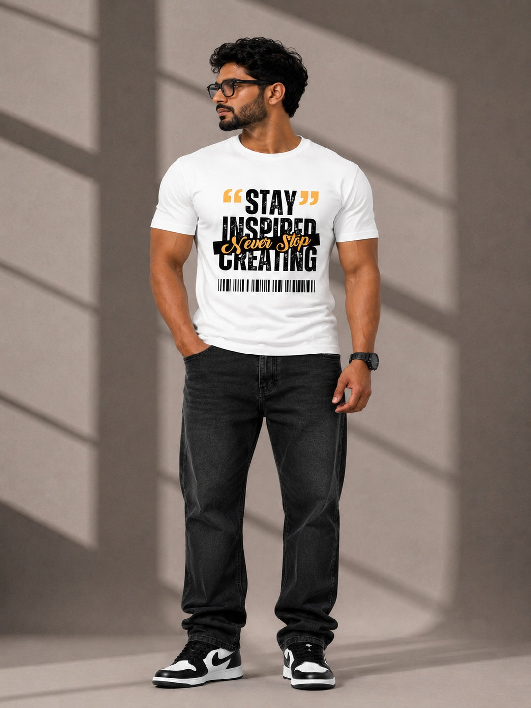 CARIBOUELK Men's Stay Inspired Regular Fit T-Shirt