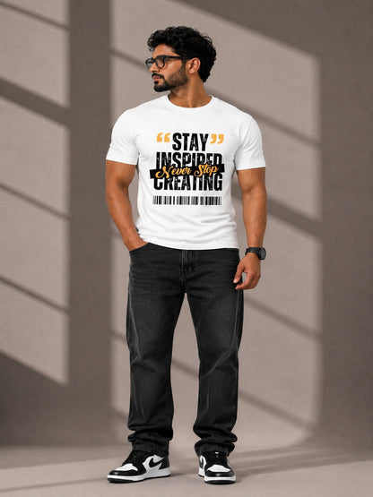 CARIBOUELK Men's Stay Inspired Regular Fit T-Shirt