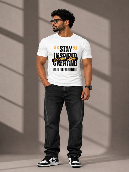 CARIBOUELK Men's Stay Inspired Regular Fit T-Shirt