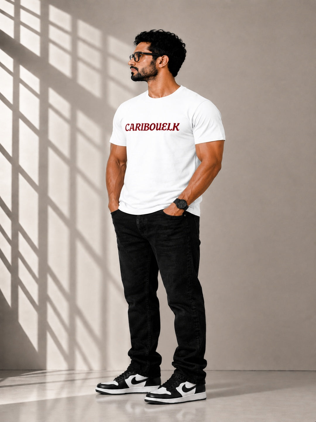 CARIBOUELK Men's Regular Fit Round Neck T-Shirt