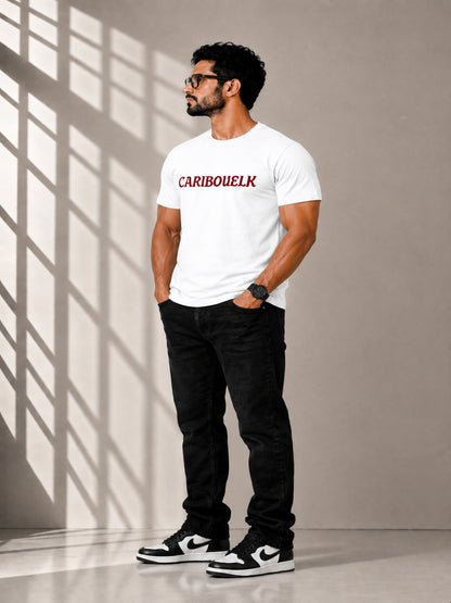 CARIBOUELK Men's Regular Fit Round Neck T-Shirt