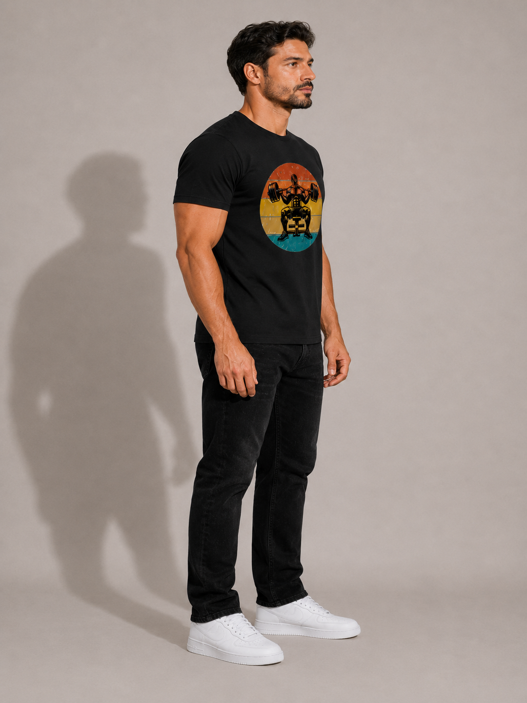 CARIBOUELK Men's Regular Fit Gym Wear Cotton T-Shirt