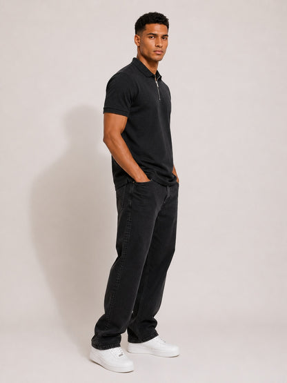 CARIBOUELK Men's Polo Neck Cotton Blend T-Shirt