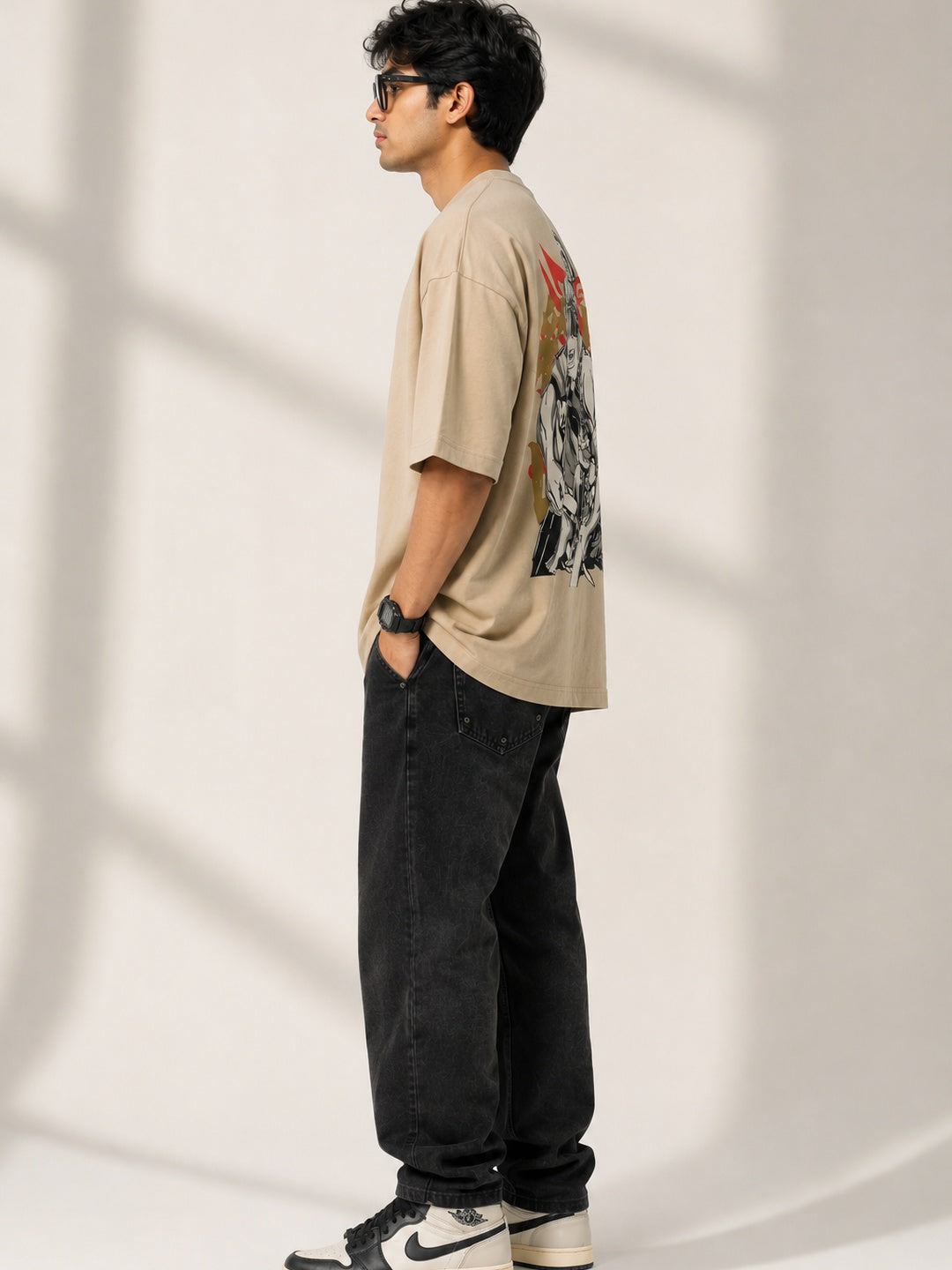 CARIBOUELK Anime Printed Oversized T-Shirt