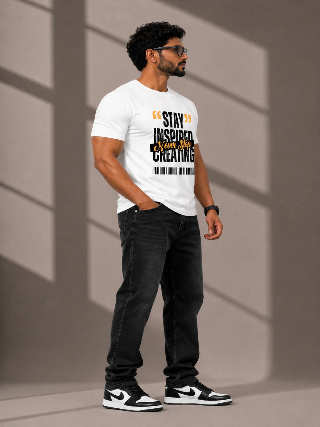 CARIBOUELK Men's Stay Inspired Regular Fit T-Shirt