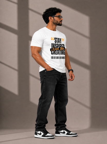 CARIBOUELK Men's Stay Inspired Regular Fit T-Shirt