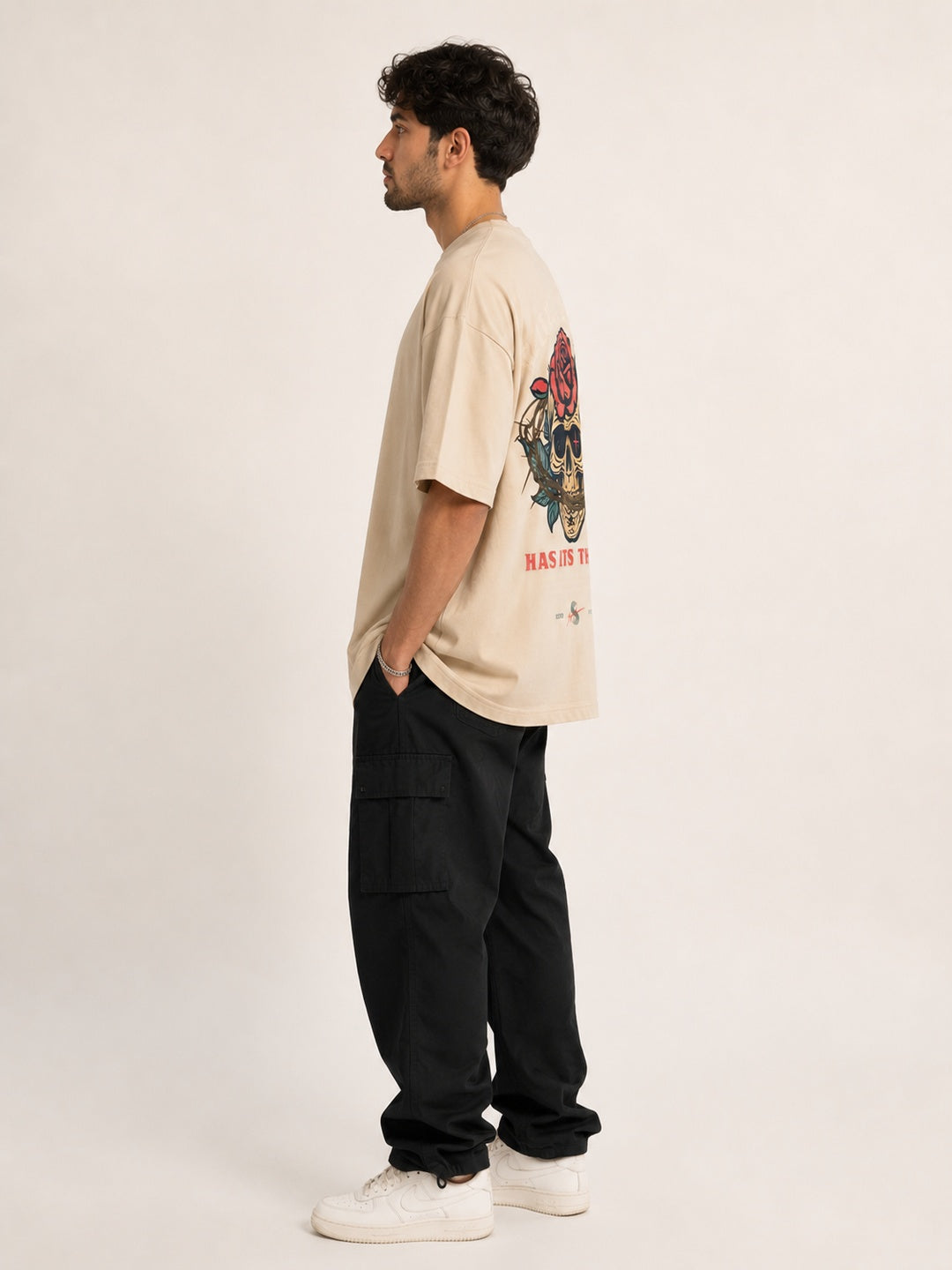 CARIBOUELK Every Rose Printed Oversized T-Shirt