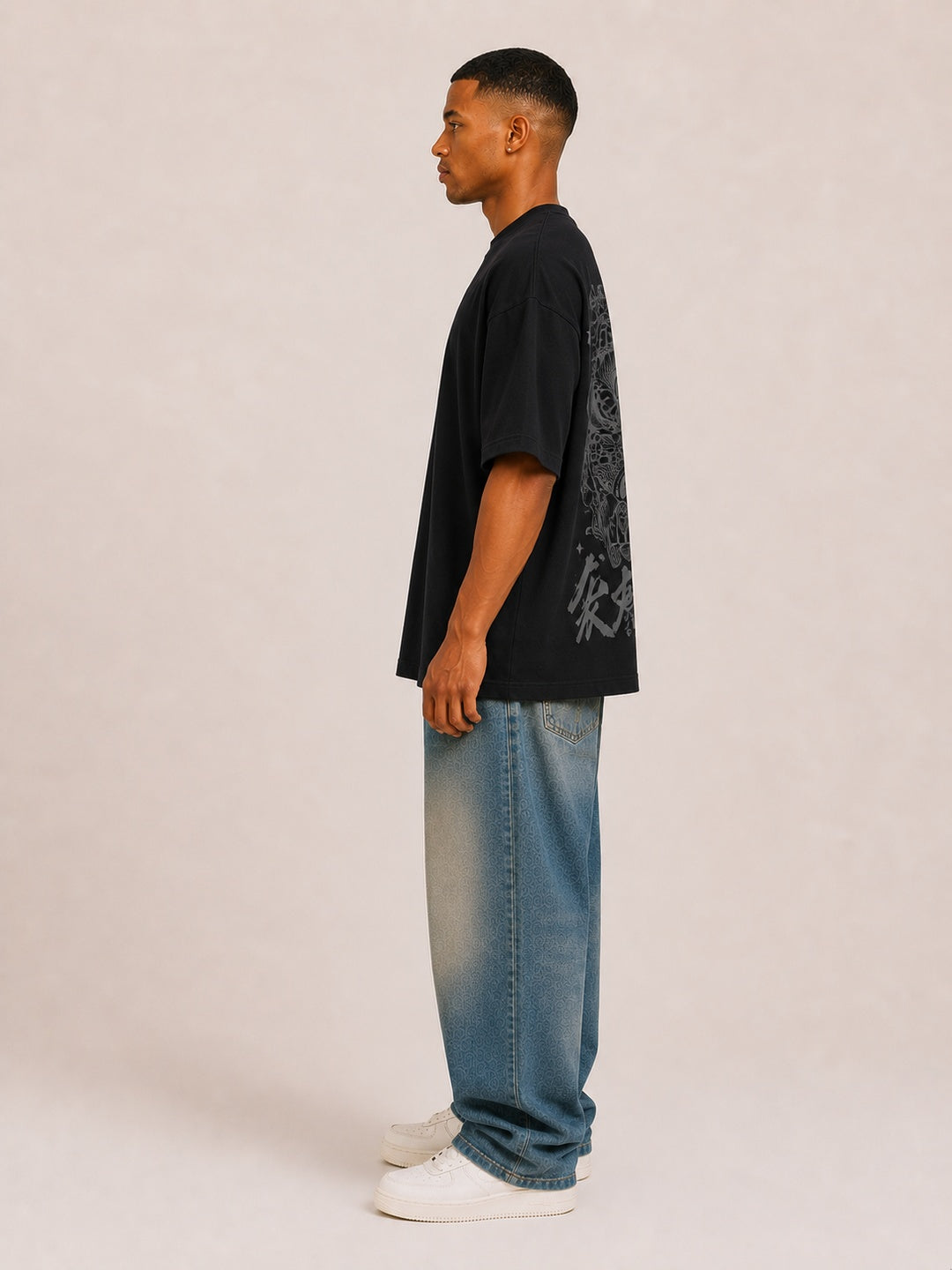 CARIBOUELK Dragon Printed Oversized T-Shirt