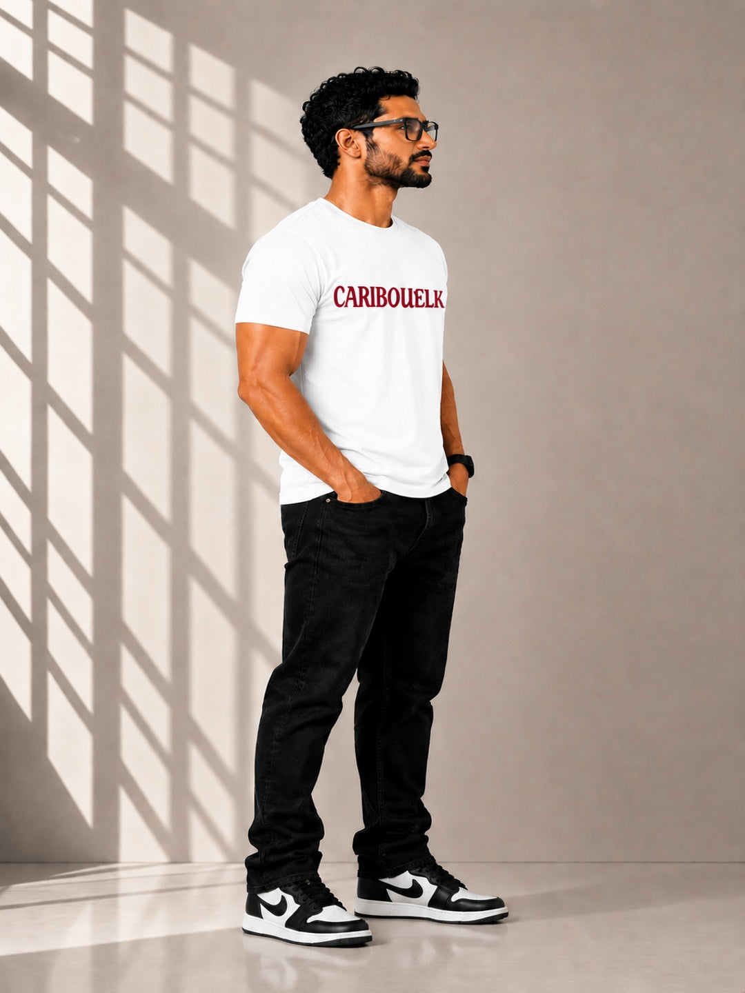 CARIBOUELK Men's Regular Fit Round Neck T-Shirt