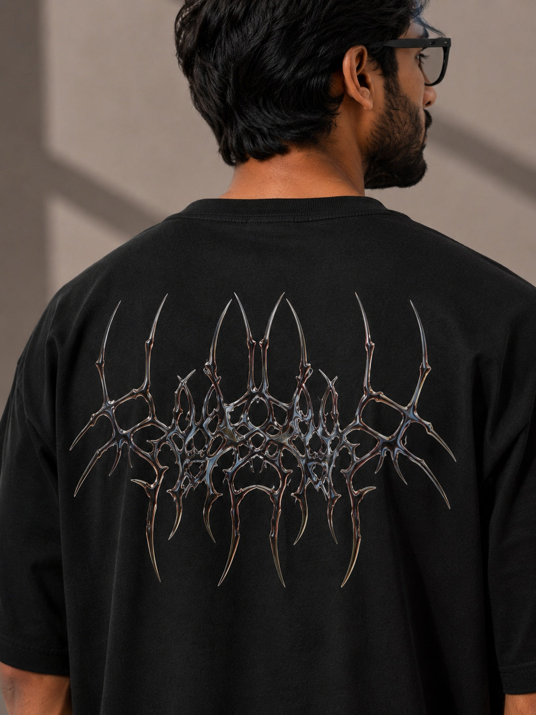 CARIBOUELK Spider Printed Oversized T-Shirt