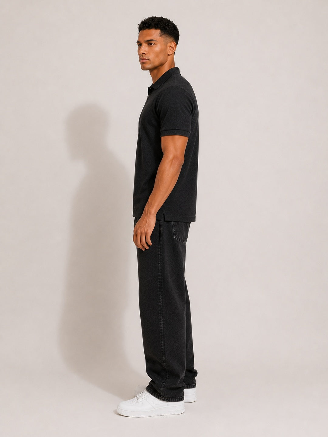 CARIBOUELK Men's Polo Neck Cotton Blend T-Shirt