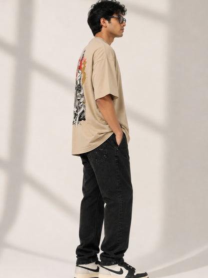 CARIBOUELK Anime Printed Oversized T-Shirt