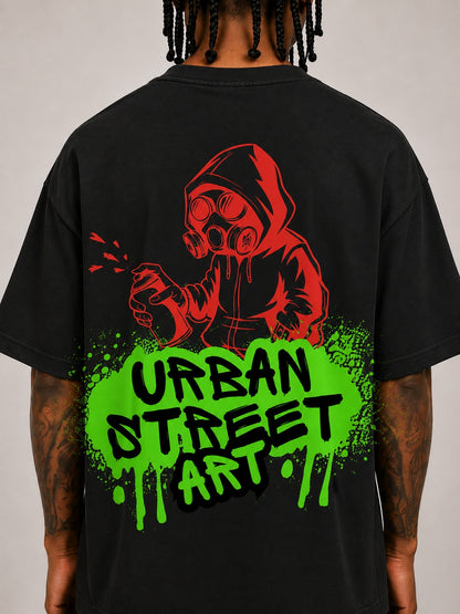 CARIBOUELK Urban Street Printed Oversized T-Shirt