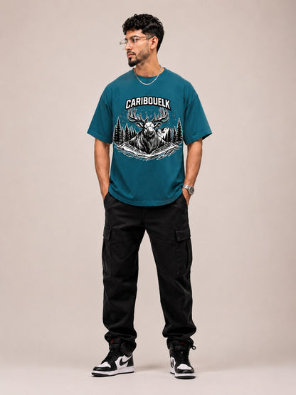 CARIBOUELK Men's Regular Fit Graphic Printed T-Shirt