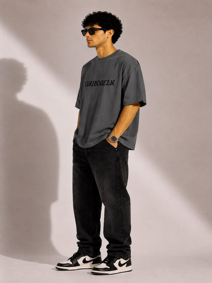 CARIBOUELK Devil Mask Printed Oversized T-Shirt