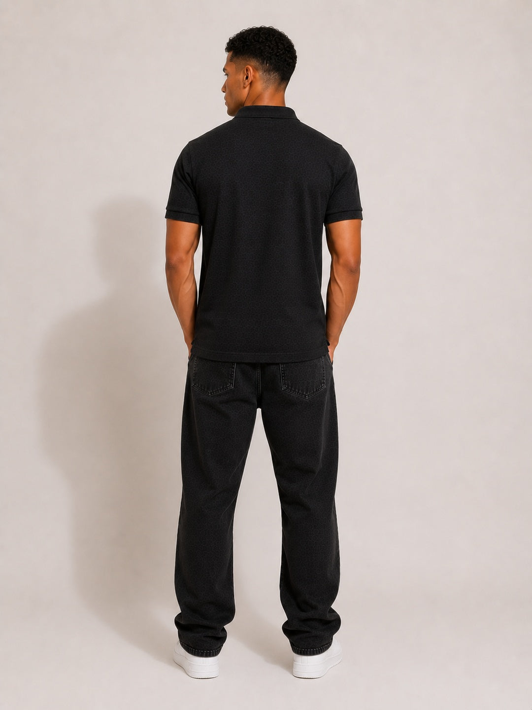 CARIBOUELK Men's Polo Neck Cotton Blend T-Shirt