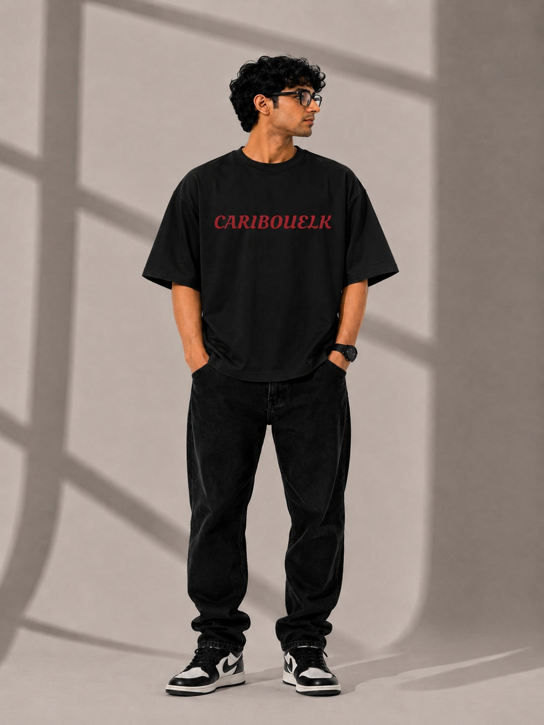 CARIBOUELK Graphic Printed Oversized T-Shirt